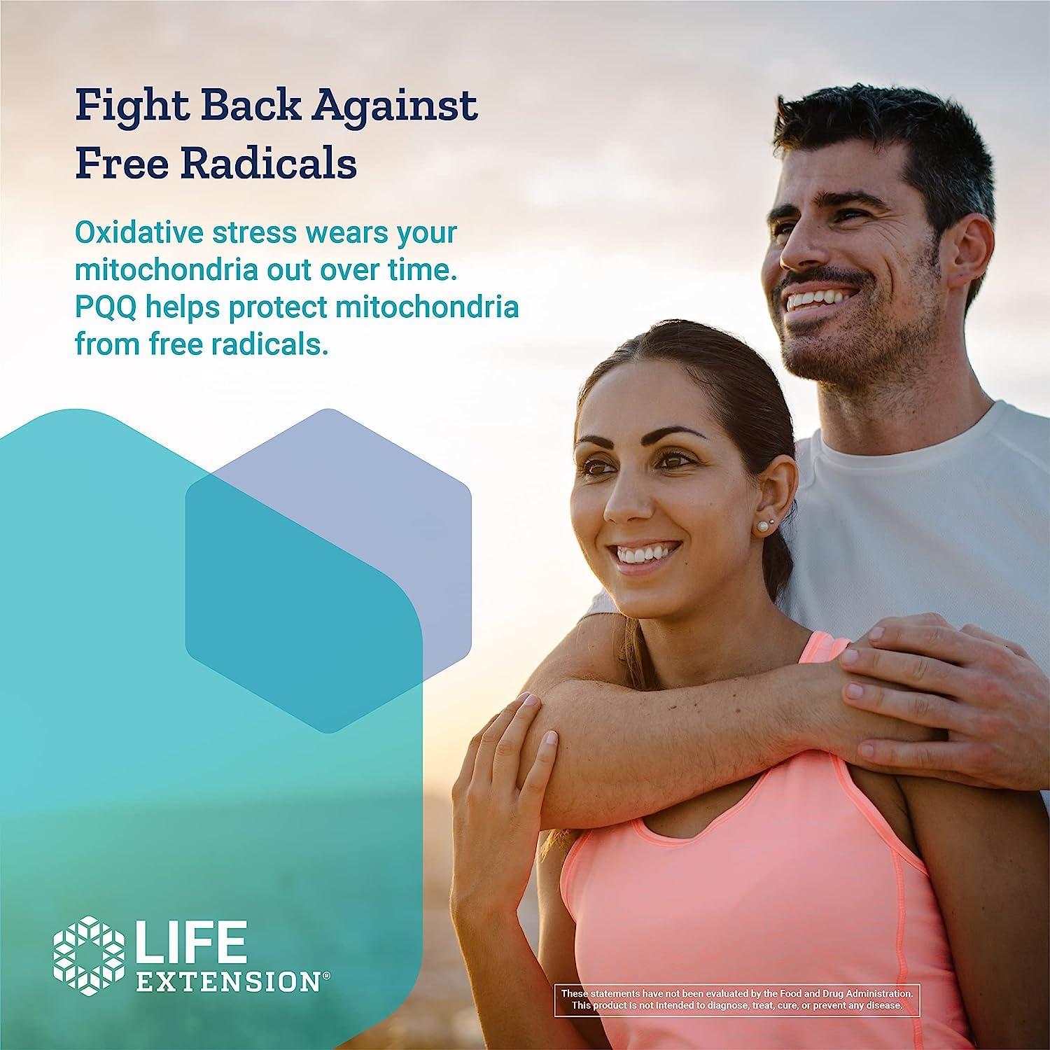 Life Extension Life Extension PQQ (Pyrroloquinoline Quinone) 20mg Promotes The Growth of New Cellular Mitochondria - Gluten-Free, Once-Daily, Non-GMO, Vegetarian - 30 Vegetarian Capsules (Pack of 2)