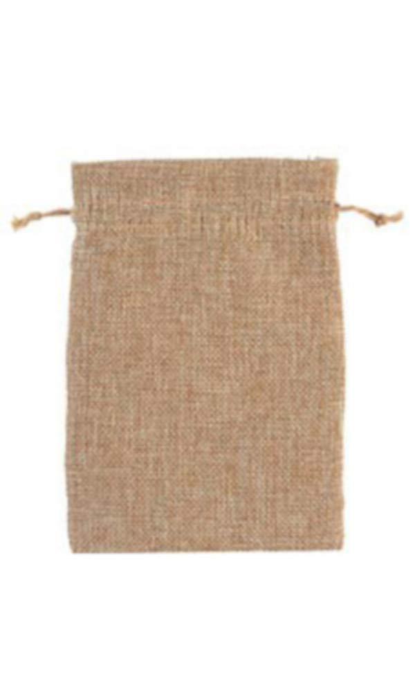 Generic Natural Linen Drawstring Pouches 5 W x 7 H Inches - Pack of 10
