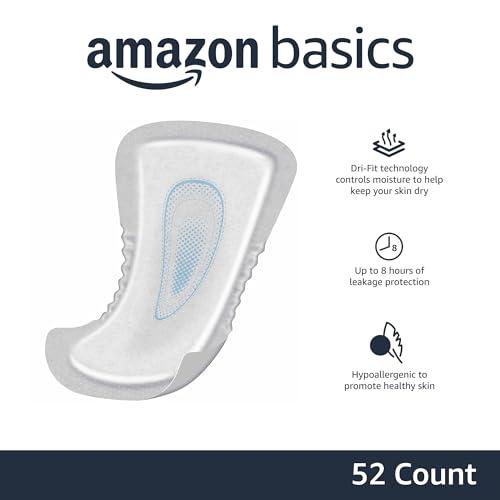 Amazon Basics Amazon Basics Men\'s Incontinence Guards, Maximum Absorbency, 52 Count, (1 Pack of 52)