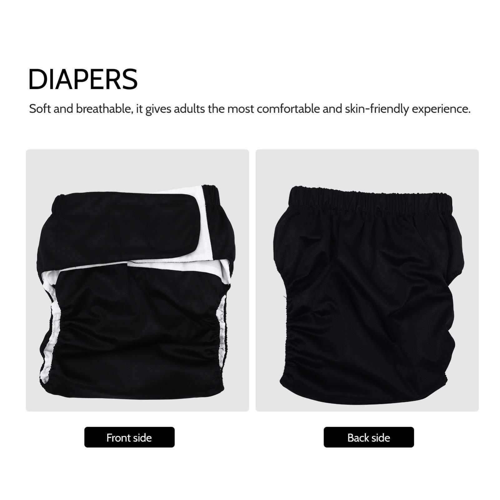 Healifty Mens Underware Adult Incontinence Underwear Washable Adult Cloth Diaper Maximum Absorbency Adjustable Waistband Adult Diapers for The Old Women Men Patients Black Mens Briefs