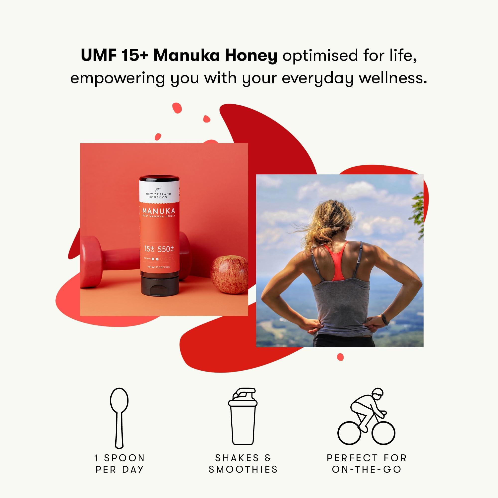 NEW ZEALAND HONEY CO New Zealand Honey Co. Manuka Honey UMF 15+ Squeezy | 500g | 17.6oz