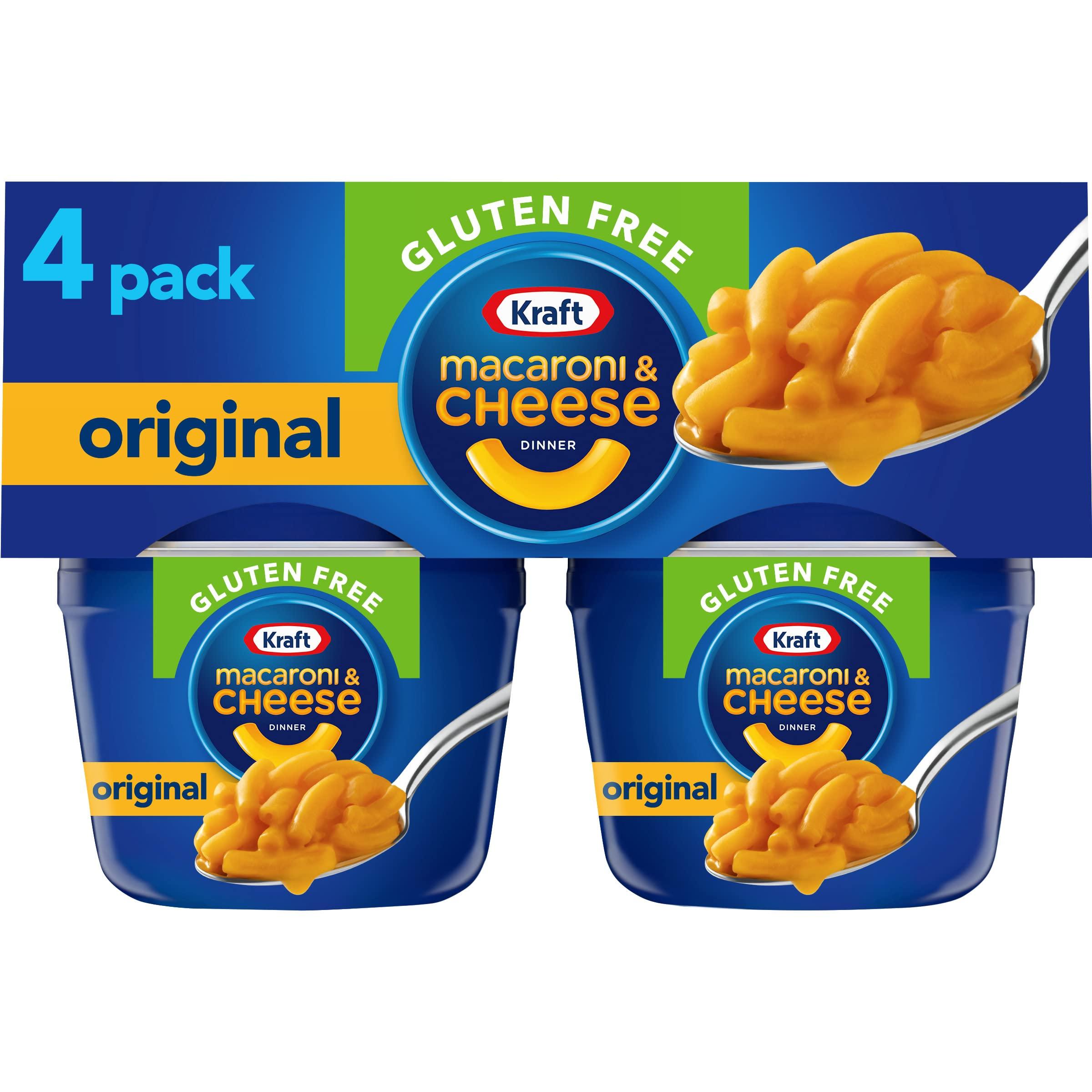 Kraft Kraft Gluten Free Original Mac & Cheese Macaroni and Cheese Dinner, 4 ct Pack, 1.9 oz Cups