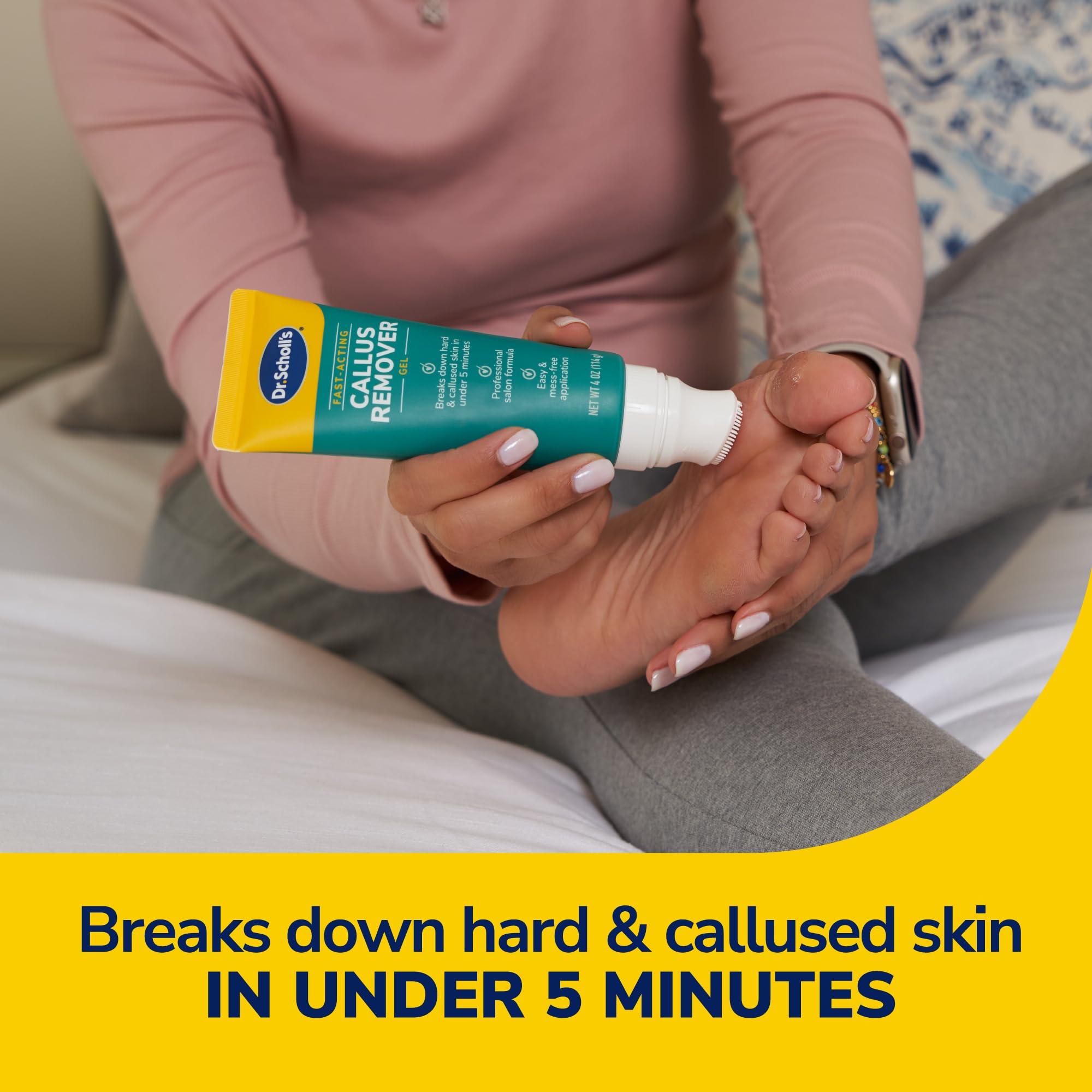 Dr. Scholl\'s Dr. Scholl\'s Fast Acting Callus Remover Gel Kit, Hard Skin Removal, Smooth Soft Feet in Minutes, Salon Professional Formula, Mess Free Application, Exfoliating Foot File Pedicure Tool Included
