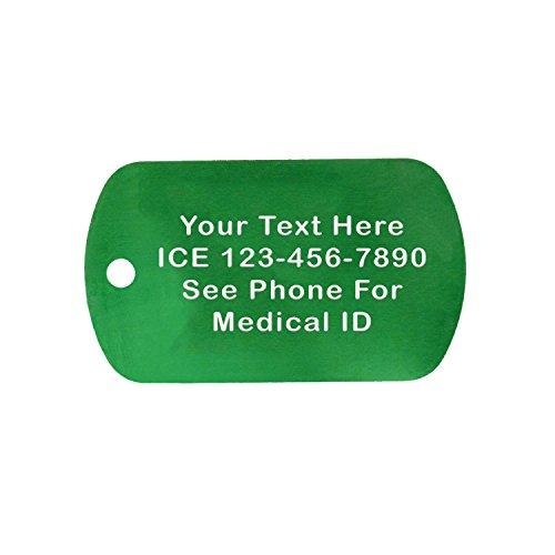 Goods For Giving Custom 2 Pack - Asthma Medical Alert ID Necklaces with Green Custom Tags, Clear Silencers, and 30'' USA Chains