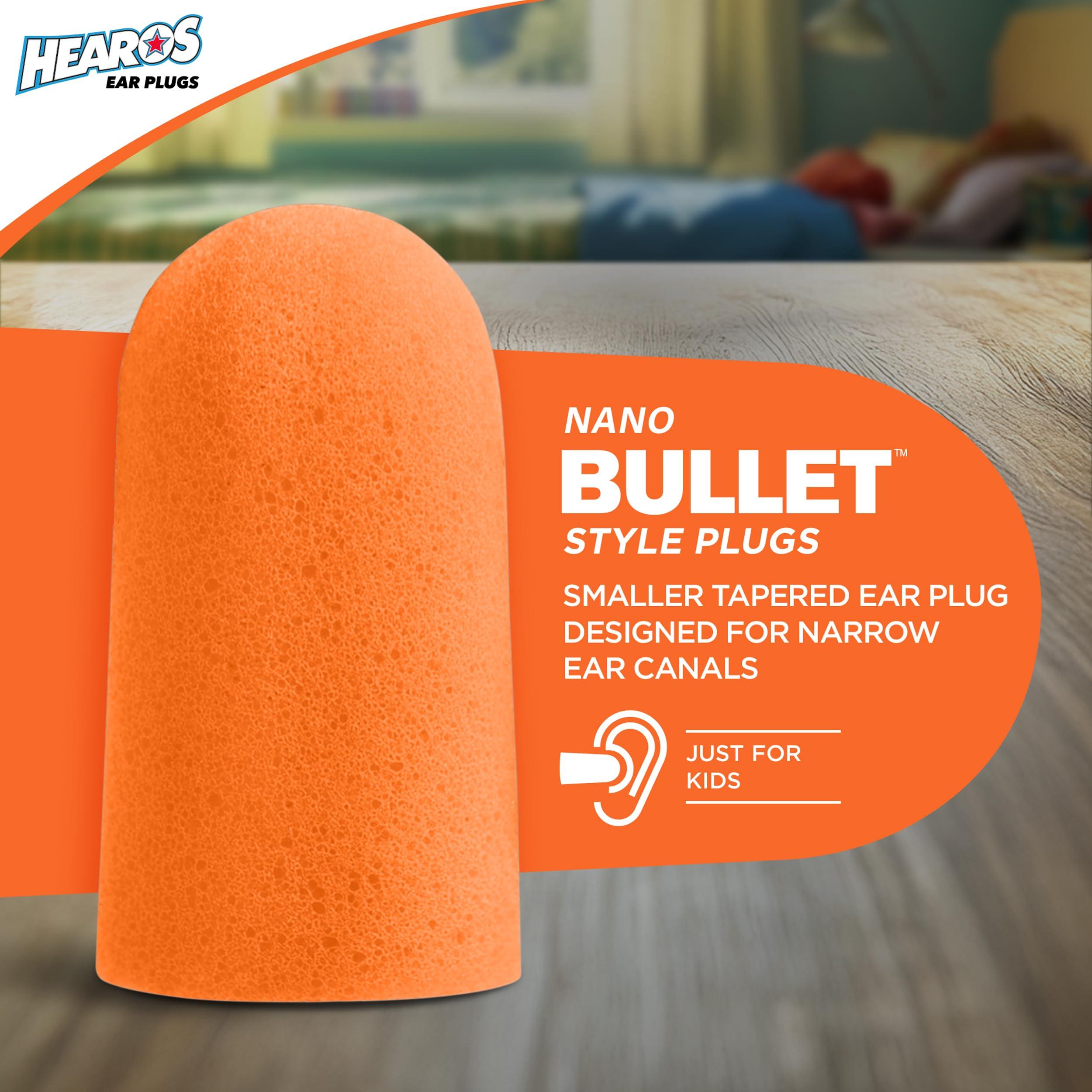 Hearos HEAROS Just for Kids Foam Ear Plugs, X-Small, Corded Hearing Protection, NRR 28, 3 Pairs