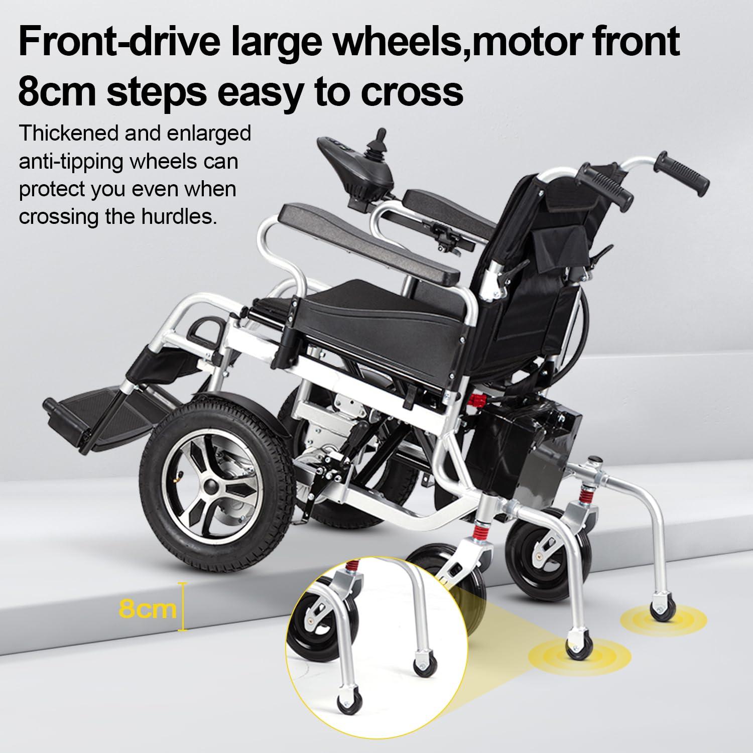 VORDERRY Electric Wheelchair for Adults,Airline Approved Electric Wheelchair,15Miles Long Travel Range, Foldable 500W All Terrain Power Wheelchair,Lightweight Intelligent Motorized Wheelchair for Seniors