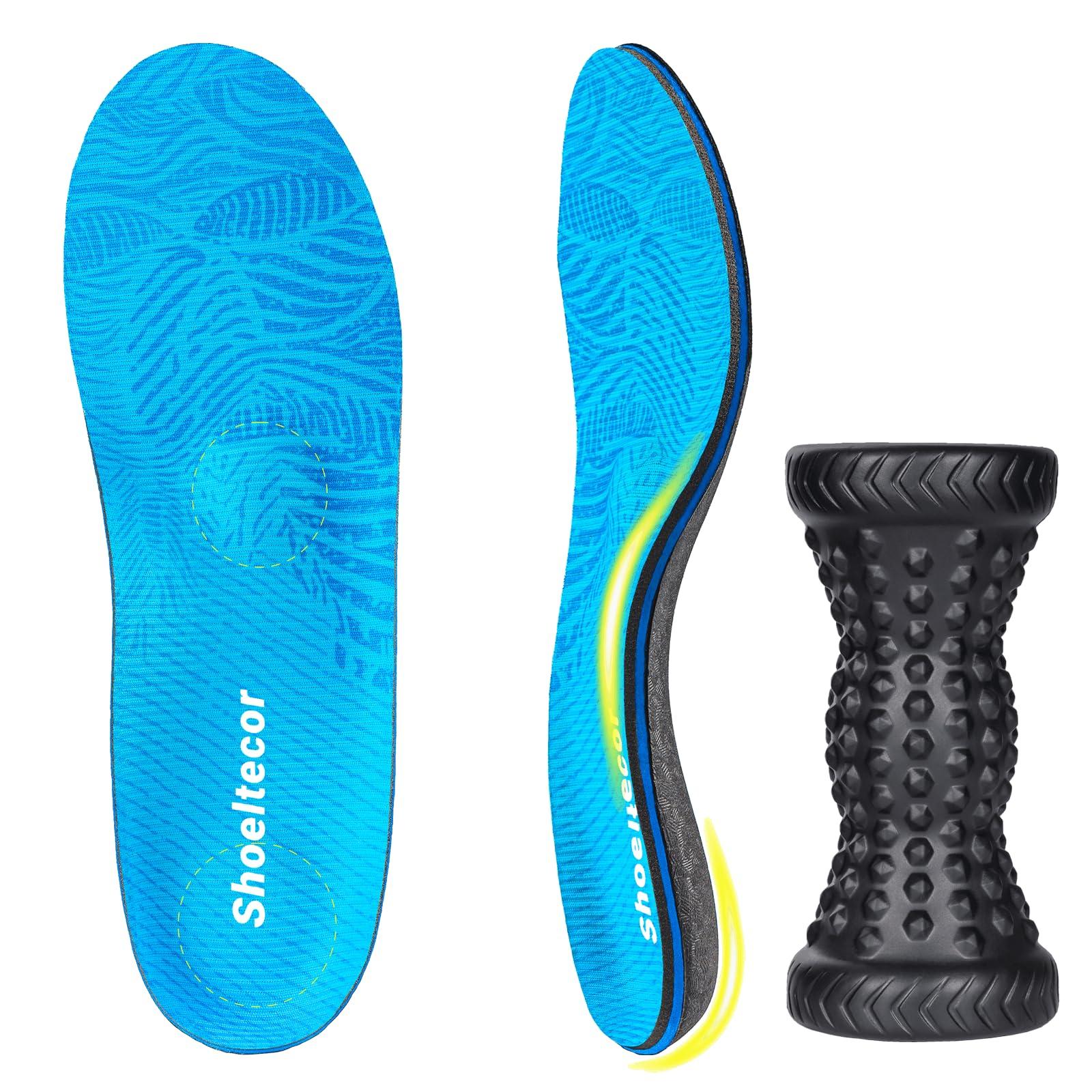 Shoeltecor Shoeltecor Insoles Relieve Plantar Fasciitis Overpronation Heel Pain,Correction of Flat feet and High Arch,Providing Excellent Shock Absorption and Cushioning,Bundle with Manual Foot Massagers