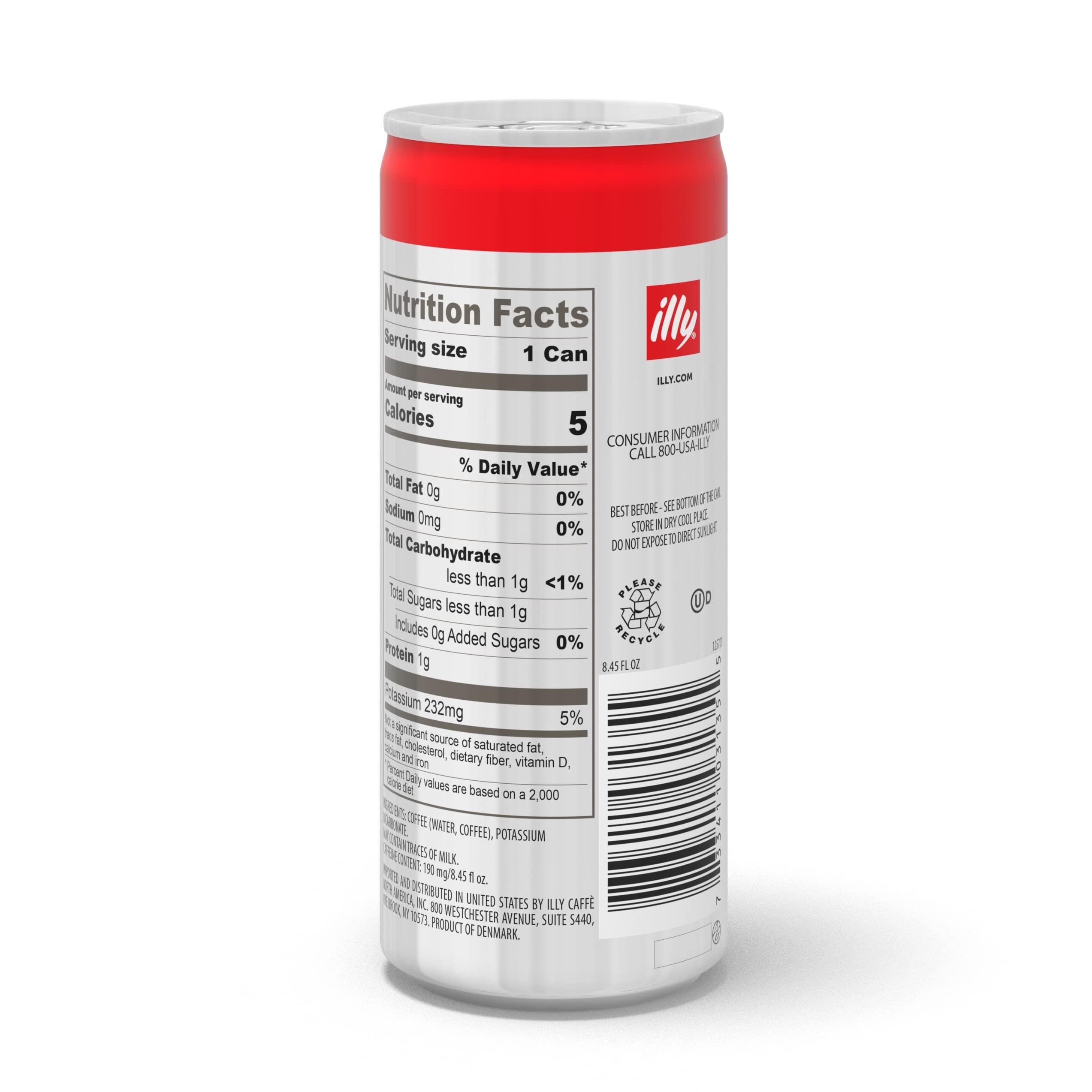 Illy illy Ready To Drink Coffee - Cold Brew Cans - 100% Arabica Coffee - Smooth & Refreshing Taste - Convenient, Easy to Carry Coffee Drink No Preservatives - 8.5 oz. (Pack of 4)