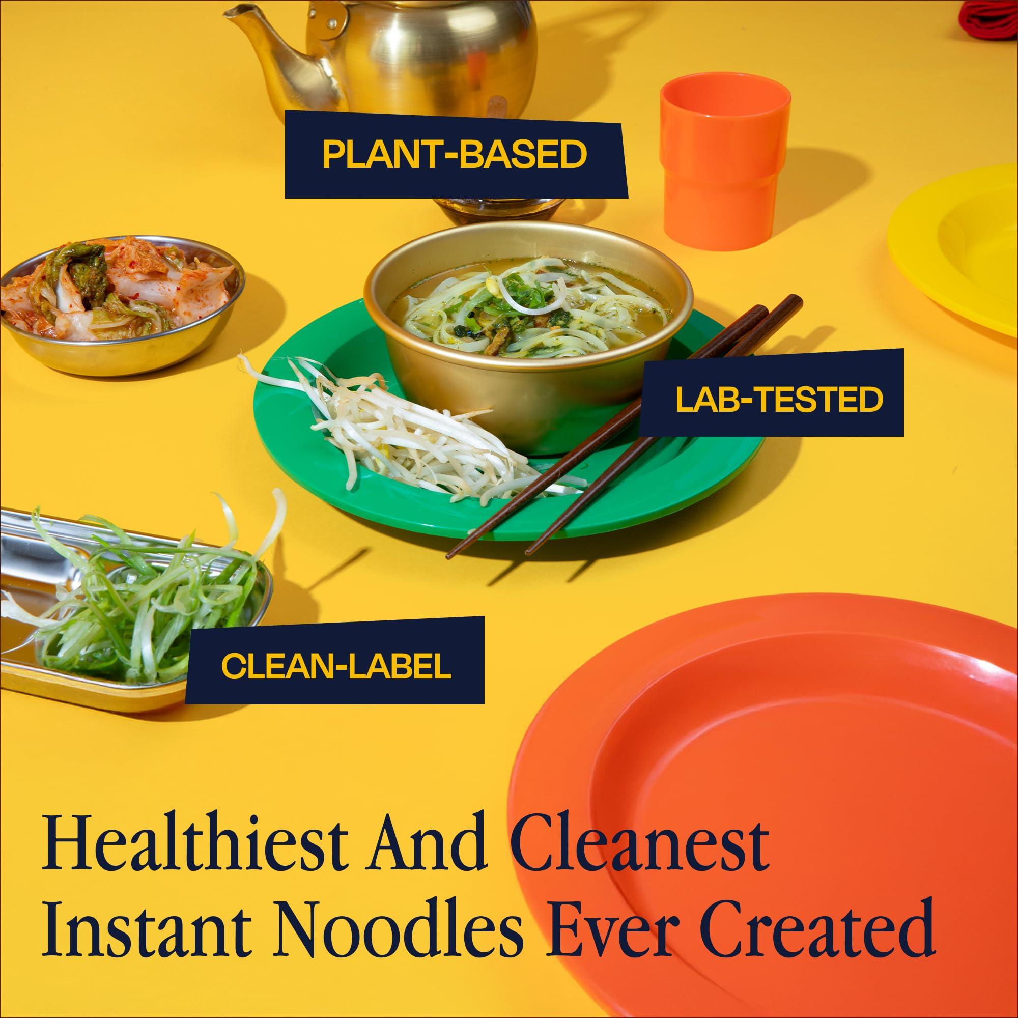 Rawmyun RAWMYUN Gluten Free Healthy Korean Ramen Vegan Superfood Clean Ingredients Plant-Based Cup Noodles made with Organic Rice Noodles Instant Soup | No MSG, Non-GMO, Real Ingredients (6 Savory Curry)