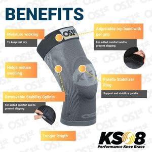OS1st OS1st Patellar Stabilizing Adjustable Performance Knee Brace KS8 for Knee Pain & Injuries, Post Surgery, and Tendon Tears