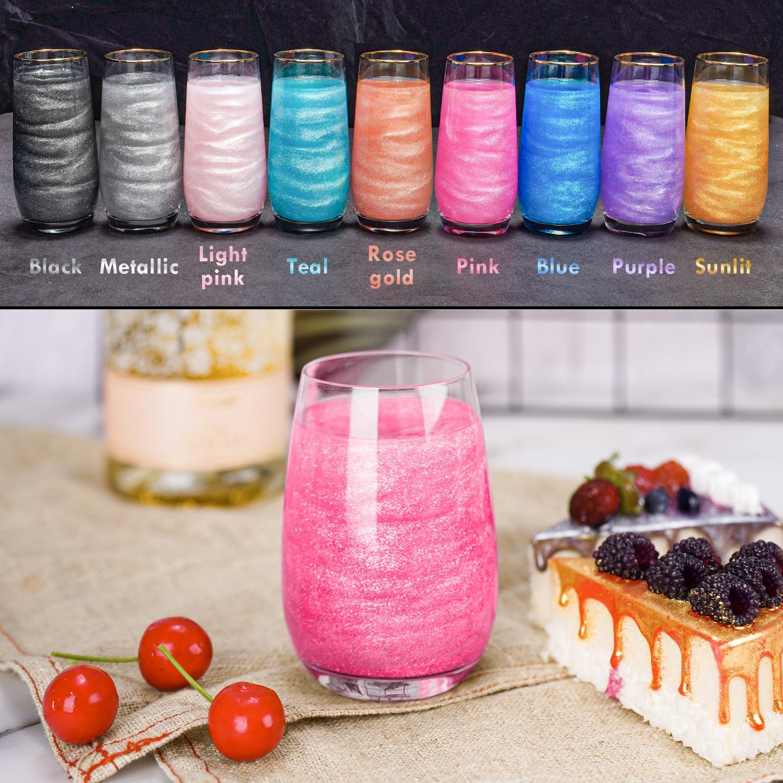 NiHome NiHome Edible Food-Grade Glimmer Powder Glitter Luster Dust Metallic Food Decorating Sprinkle Glimmery Dust for Drink Wine Beverage Cake Candy Dessert Bakery Restaurant Vegan (0.18oz/5g, Pink)