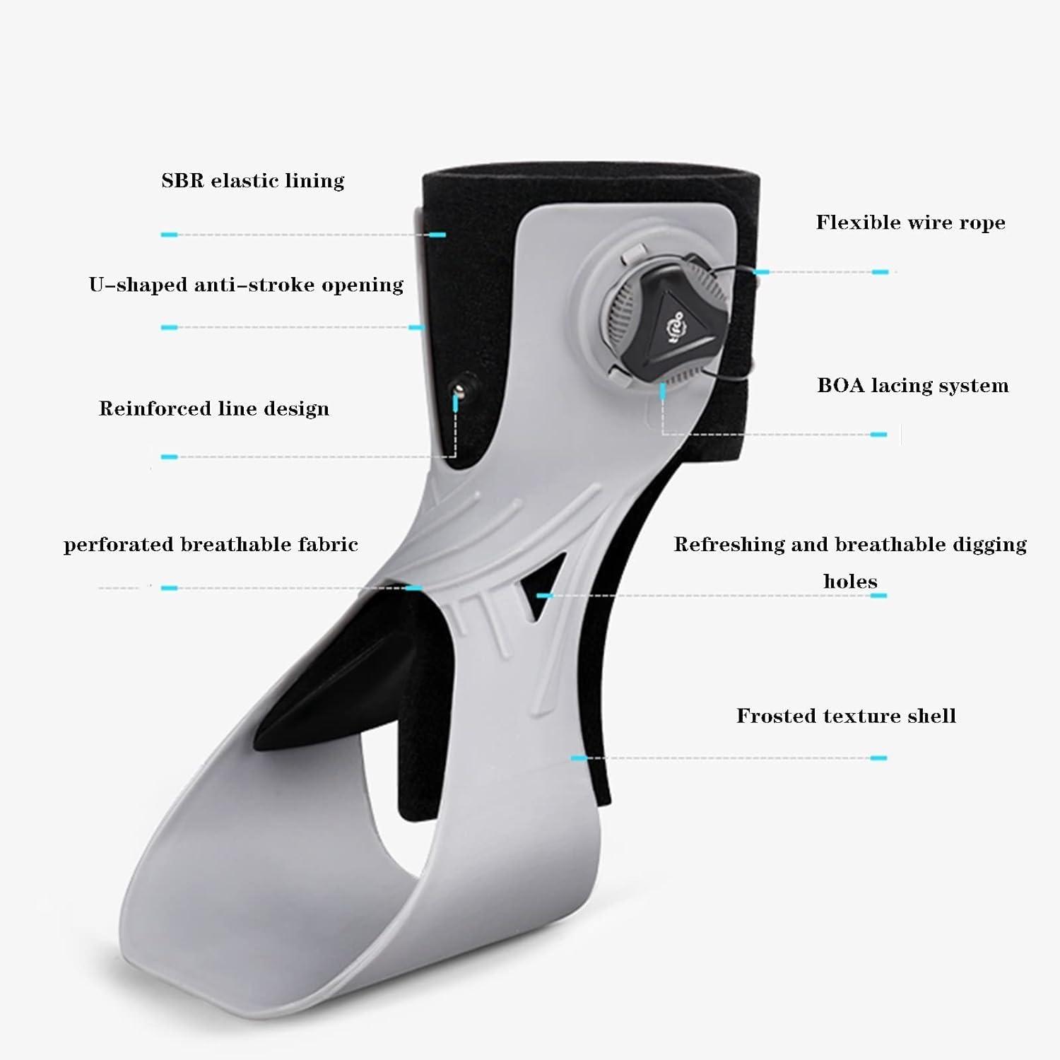 KarFri KarFri Ankle Foot Orthosis Support For Fracture Fixed Foot Drop Orthosis AFO Brace Foot Varus Correction Support Stroke Hemiplegia Rehabilitation Equipment (Color : Right Foot, Size : Medium)