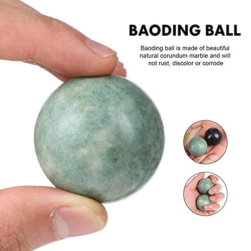 Healifty Healifty Baoding Balls Pack of 4-1.4 inch Chinese Balls for Hand, No Chime Chinese Health Exercise Massage Balls (Green,Black)