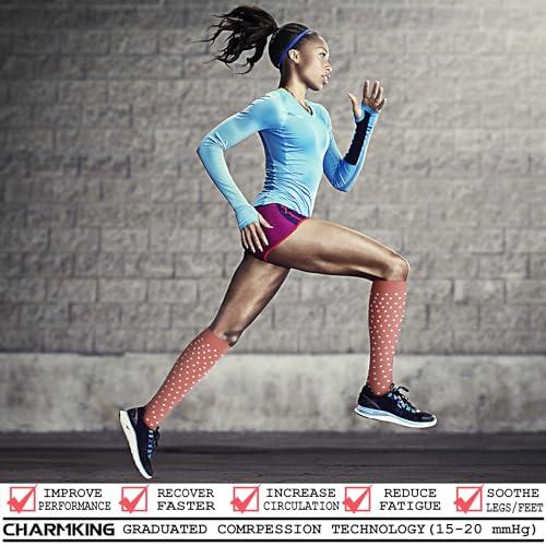 CHARMKING CHARMKING Compression Socks for Women & Men Circulation 8 Pairs 15-20 mmHg is BEST Graduated for Nurses, Support, Athletics, Cycling, Running, Flight Travel, Pregnancy Boost Performance(Multi 46,L/XL)
