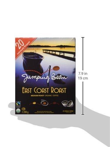 Jumping Bean Jumping Bean Organic Coffee Single Serve Coffee Pods, East Coast Roast, 20 Count
