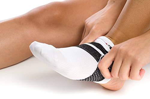 ZaTech ZaTech Plantar Fasciitis Sock, Compression Socks (White/Black, Large)