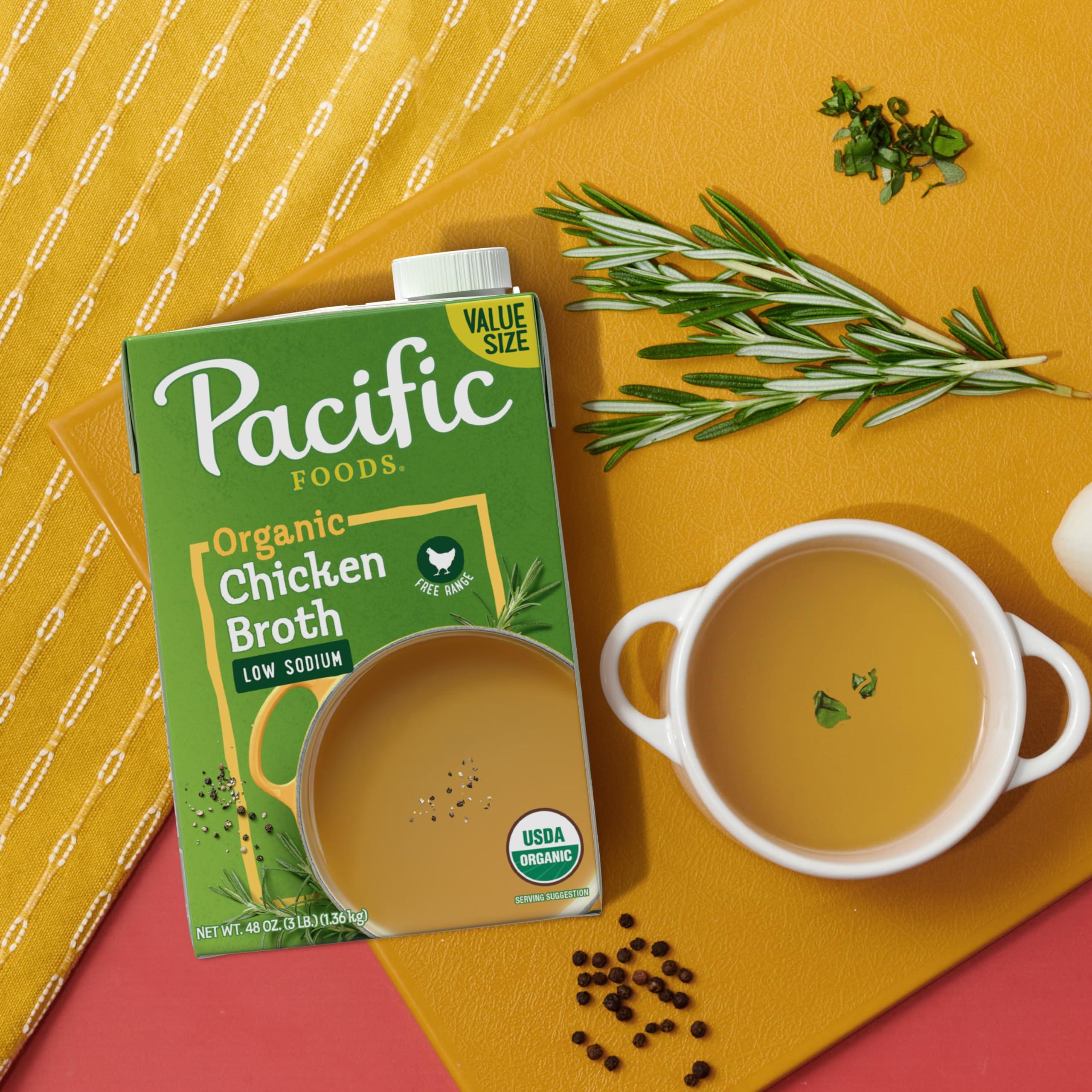 Pacific Foods Pacific Foods Low Sodium Organic Free Range Chicken Broth, 48 oz Carton