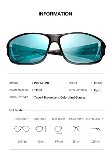 Pilestone Pilestone TP-017 Lens A Color Blind Glasses Sporty Style for Mild/Moderate Red-Green Blindness Indoor/Outdoor Use