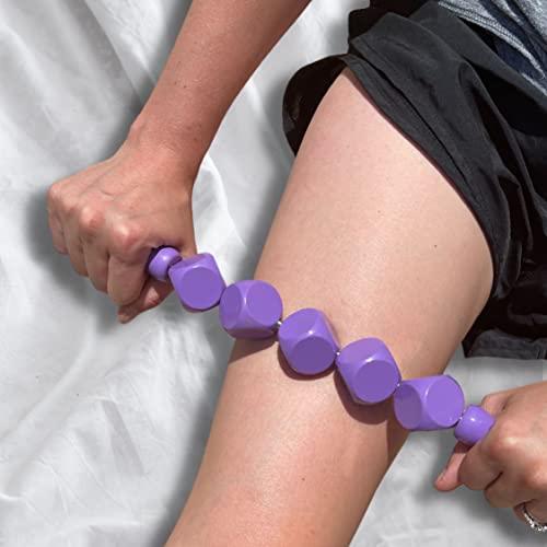 Lashicorn Lashicorn Wood Therapy Massage Tools 4 Piece Set | Hot Pink Tools | Maderoterapia Kit, Wood Therapy Massage Tools, Cube Roller, Lymphatic Drainage Massager, Engraved Massage Roller | Purple