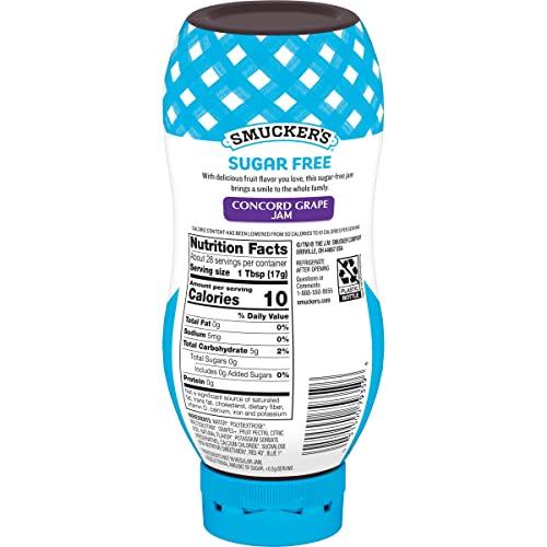 Smucker\'s Smuckers Squeeze Sugar Free Concord Grape Jam, 16.5 oz. Bottle, 12 Count