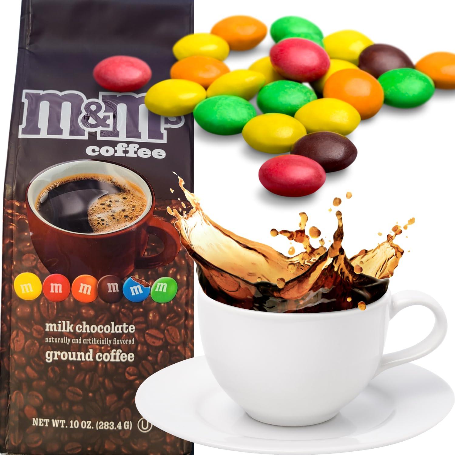 Brightest Place Candy Bar Flavored Ground Coffee Chocolate Caramel Cookie Variety Pack Beverage Bundle with Brightest Place Clean Up Cloth and Snickers, M&Ms, and Twix Flavor Drink 3 Bags 10 ounce