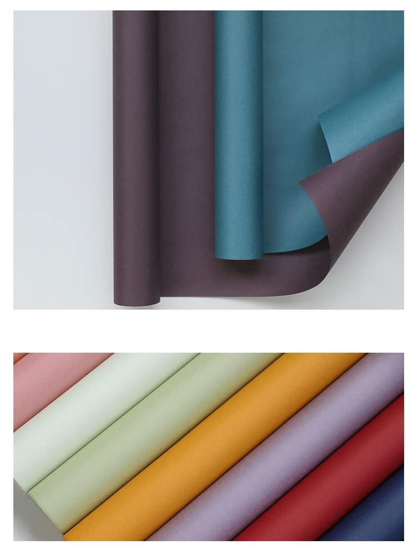 FWSA WRAPS Korean Style Flower Wrapping Kraft Paper Roll Floral Wraps Bouquet Wrap Florist Paper Christmas Mother\'s Day Thanksgiving Day DIY Gift Packaging Paper (Color 9 Peacock Blue)