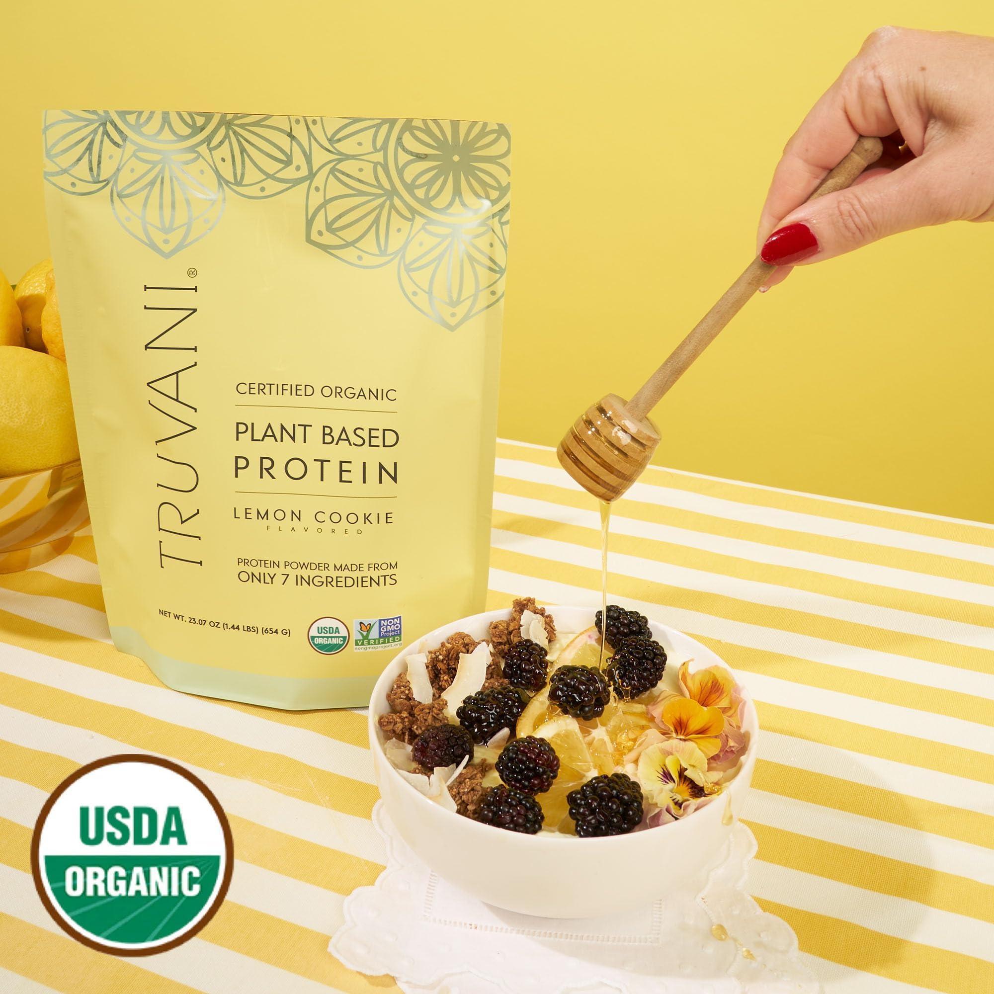 Truvani Truvani Vegan Pea Protein Powder | Lemon Cookie | 20g Organic Plant Based Protein | 20 Servings | Keto | Gluten & Dairy Free | Low Carb | No Added Sugar