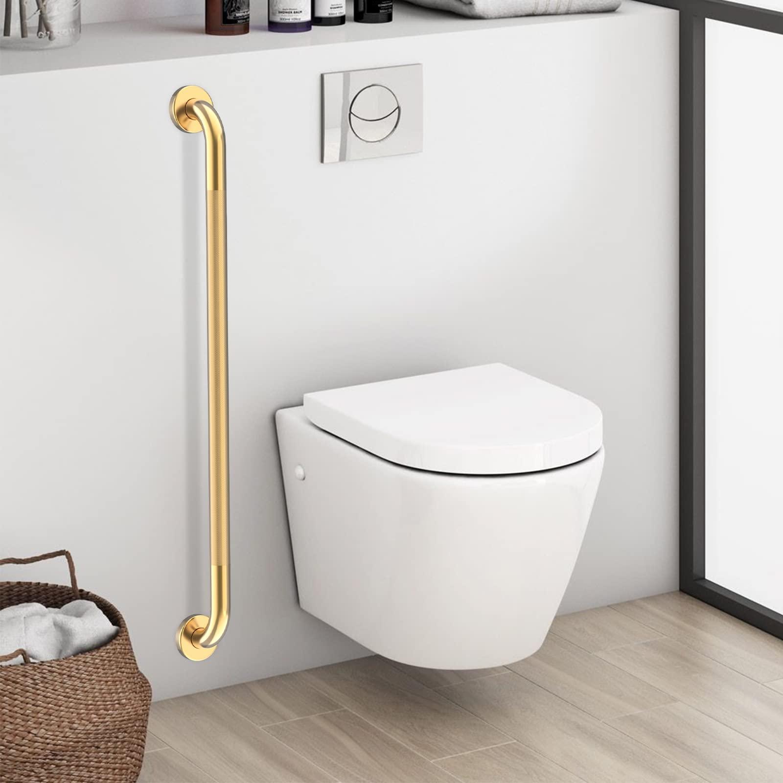 Munzong 36 Inch Anti Slip Shower Grab Gold, Munzong Bathroom Grab Bar, Knurled Bathroom Balance Bar,Safety Hand Rail Support Handicap Elderly Injury Senior Assist Bath Handle