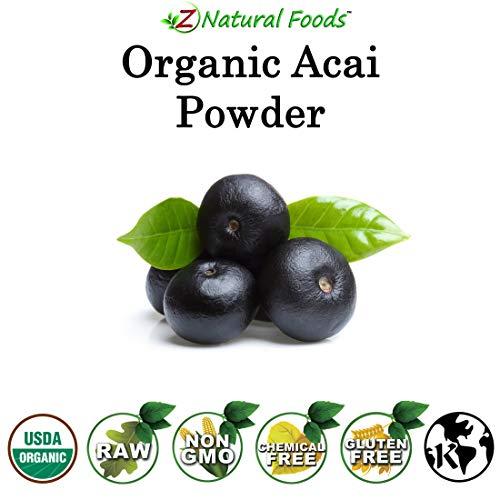 Z Natural Foods Premium Organic Acai Berry Powder - 5 lb - Freeze Dried Superfood - Grown In Brazil - Amazing Fruit Powder For Juice, Smoothie, Drink, Recipe, or Shake - Raw, Vegan, Gluten Free, Non GMO