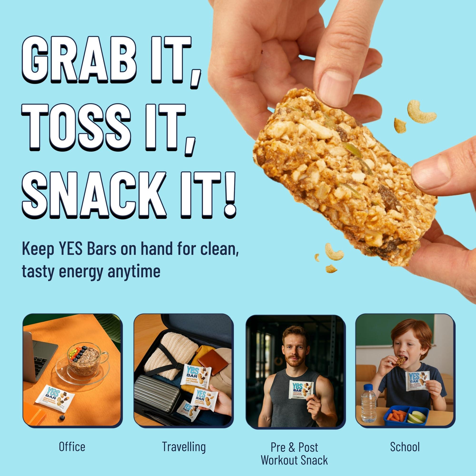 The YES Bar The YES Bar Apple Cinnamon Crisp – Plant Based Protein, Decadent Snack Bar – Vegan, Paleo, Gluten Free, Dairy Free, Low Sugar, Healthy Snack, Breakfast, Low Carb, Keto Friendly (Pack of 6)