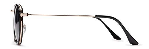 Mass Vision Mass Vision The Esteemed Reading Sunglasses with Full Lens Sun Reader (non bifocal) (Black/Gold, 1.5)