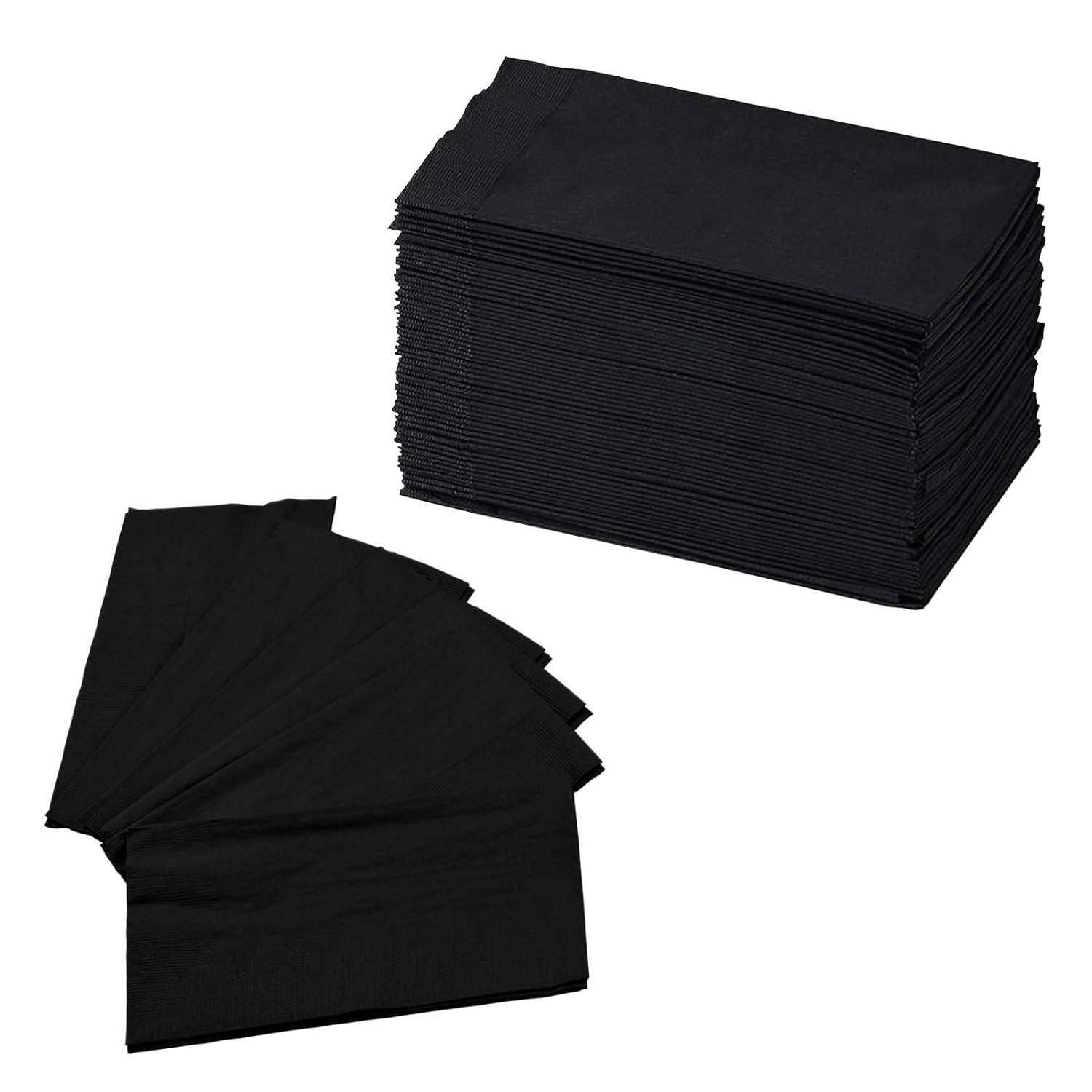 Perfect Stix 2 Ply Black Dinner Napkins-15\" x 17\" -1/8Fold - 125 Count (Pack of 8), Total 1000 Count