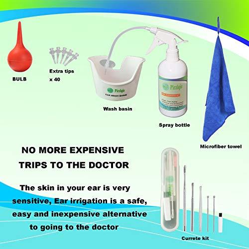 QISXROVY Ear Wax Removal Tool, Ear Cleaning Kits Safe Ear Irrigation Kit Ear Flush Kit for Adults Kid, Ear Wax Washer Device Easy to Operate, Includes Basin, Syringe, Curette Kit, Towel and 40 Disposable Tips