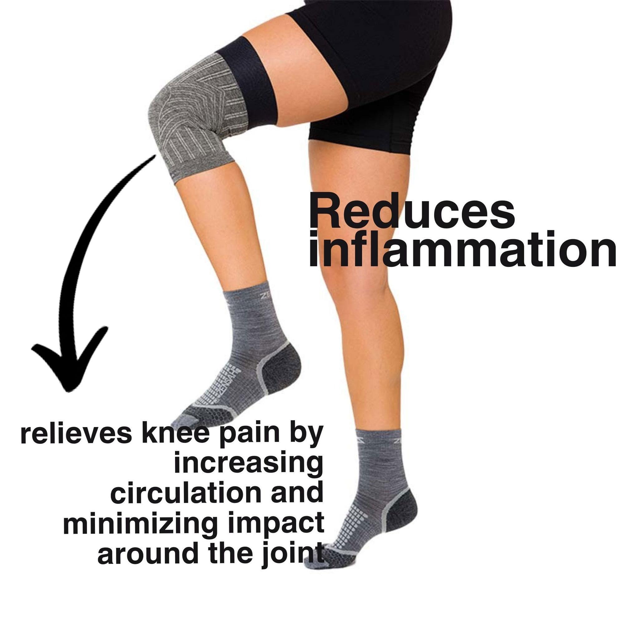 Zensah Zensah Compression Knee Sleeve - Knee Brace to Relieve Knee Pain and Treat Runners Knee for Men and Women (Medium, Blue)