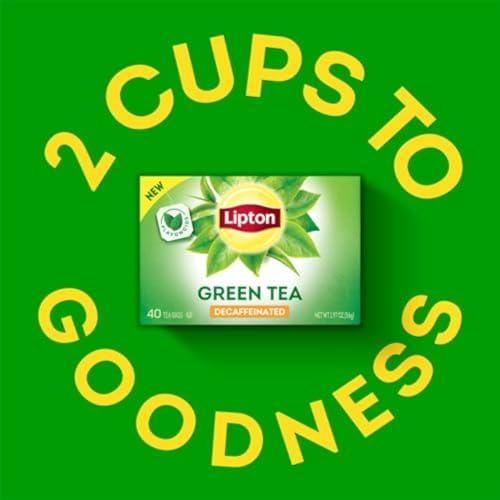 Lipton Lipton Decaf Green Tea Bags, Unsweetened Teabags for Hot or Iced Tea with Caffeine and Flavonoids, 240 Total Bags (40ct - Pack of 6)