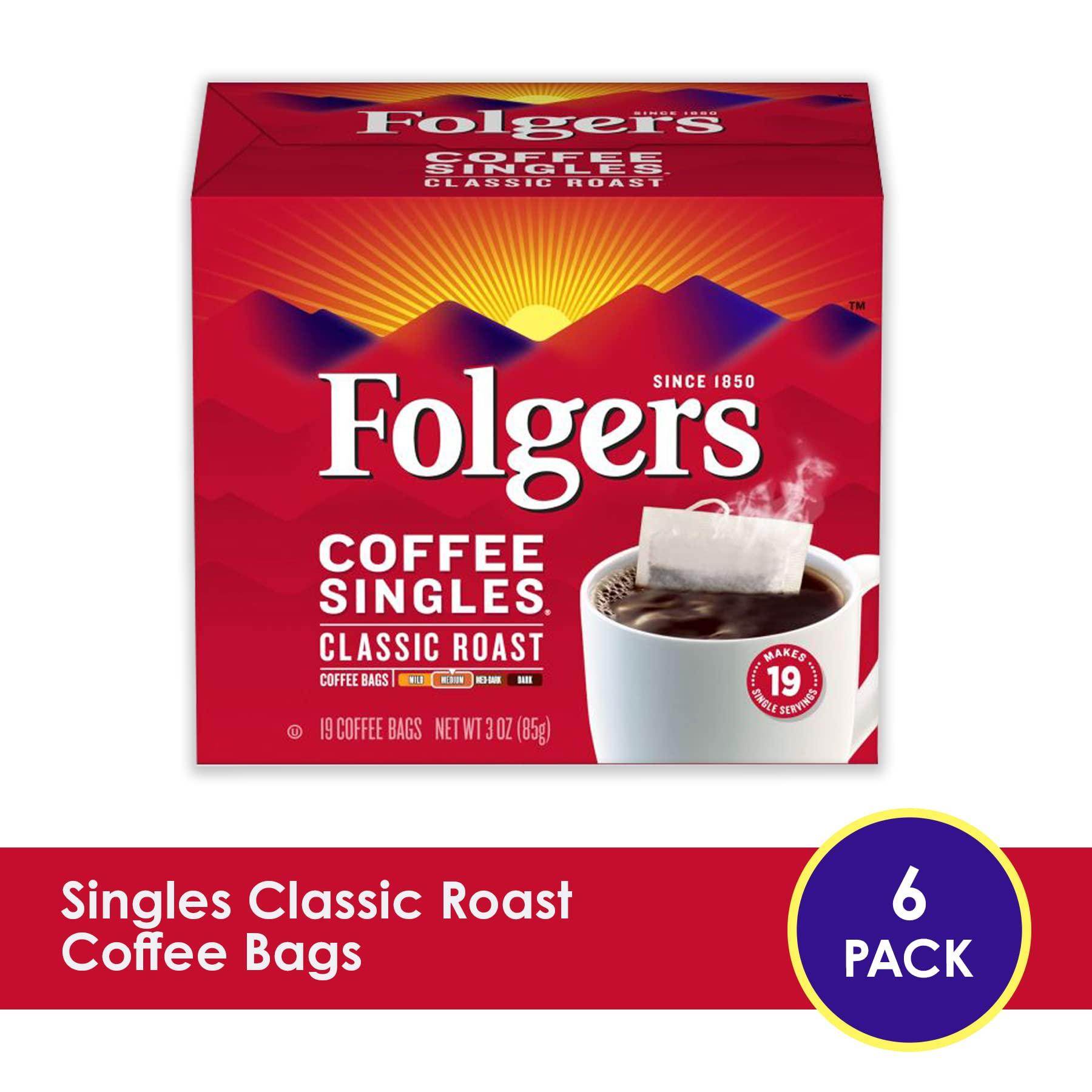 Folgers Folgers Coffee Singles Classic Medium Roast Coffee Bags 19 Count (Pack of 6)