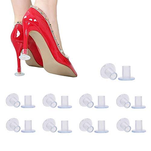 TKMOS 9 Pairs Clear High Heel Protectors Heel Stoppers for Wedding Mates Bridesmaid(Small/Middle/Large)