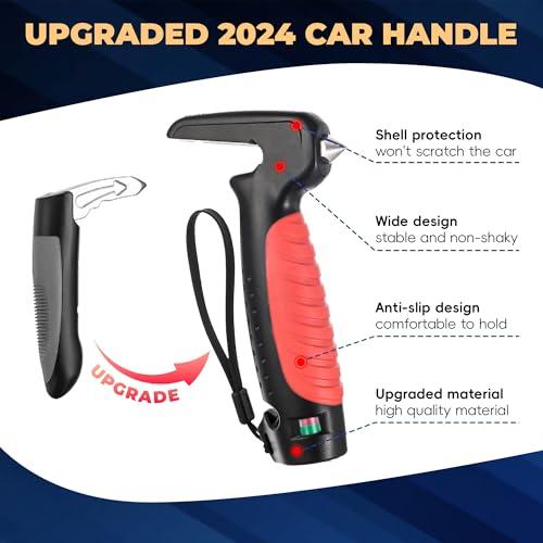 JFMkaer 4 in 1 Car Handle Assist for Elderly Car Door Handle - Multifunction Car Transfer Aid - Help Elderly Get Out of Car, Auto Cane Portable Vehicle Support Handle for Seniors, Handicapped, Max 450 Pounds