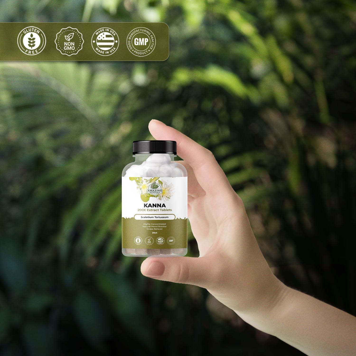 Amazing Botanicals Amazing Botanicals Kanna Extract Tablets - Sceletium Tortuosum, 10,000 mg Each - Enhances Energy, Boosts Mood, Immune System Booster, 30 Tablets