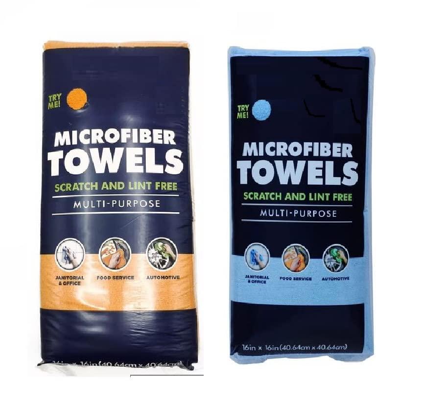 Member Mark Member Mark Premium Microfiber Cleaning Towels 36 Count (Choose Color) (Pack (Blue + Orange))
