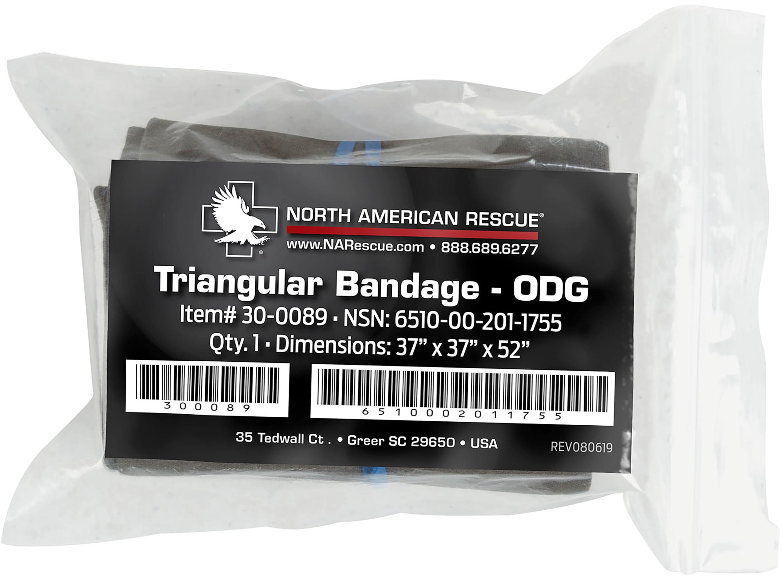 NAR North American Rescue Triangular Bandage NAR Cravat Cotton Bandaging for Injuries, Wounds, Support (30-0089)