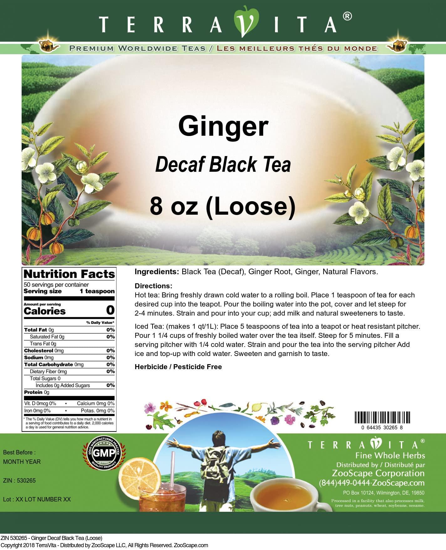 TerraVita Ginger Decaf Black Tea (Loose) (8 oz, ZIN: 530265)
