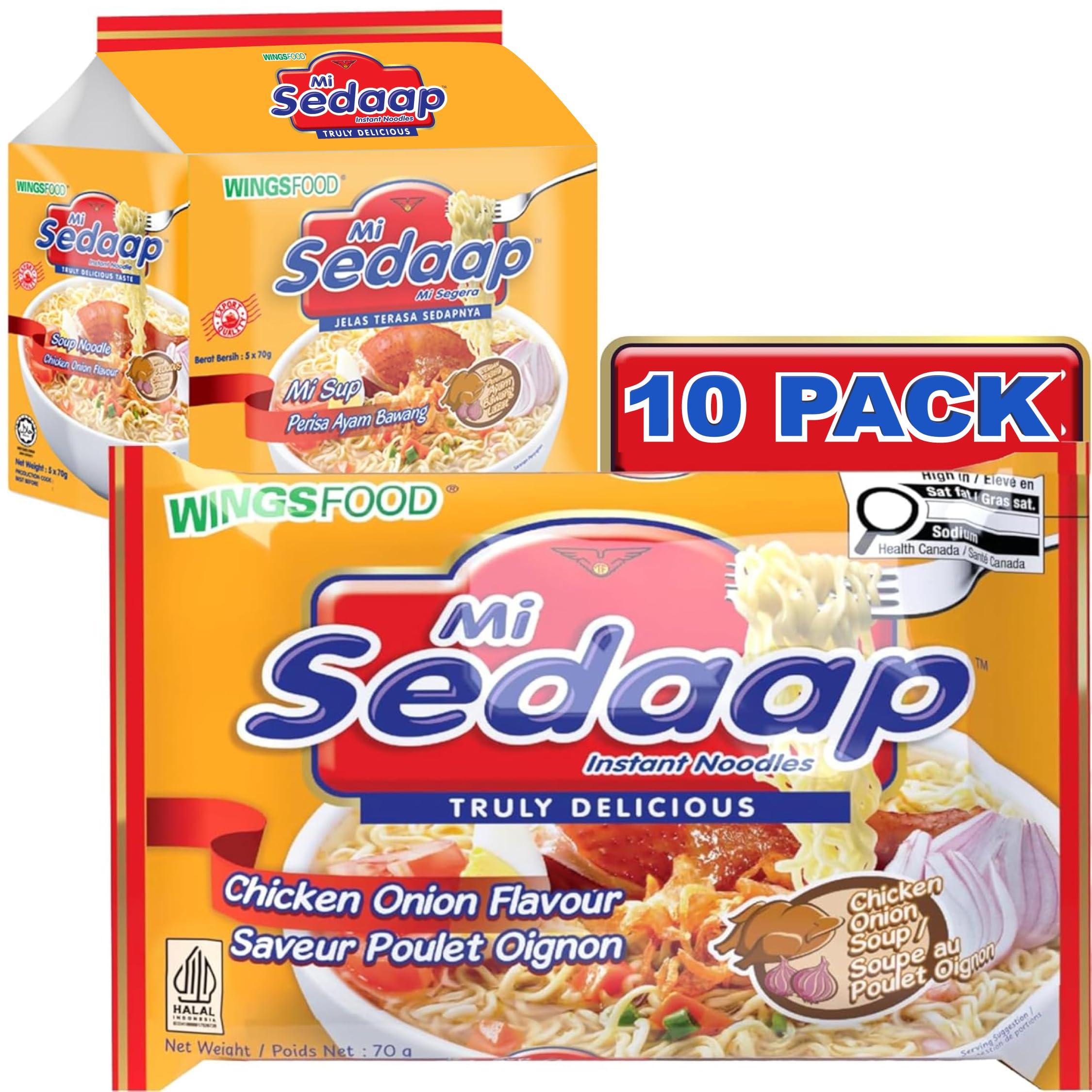 Wingsfood Sedaap Mi Sedaap Instant Noodles, Chicken Onion Flavor, 2.57 oz (Pack of 10)