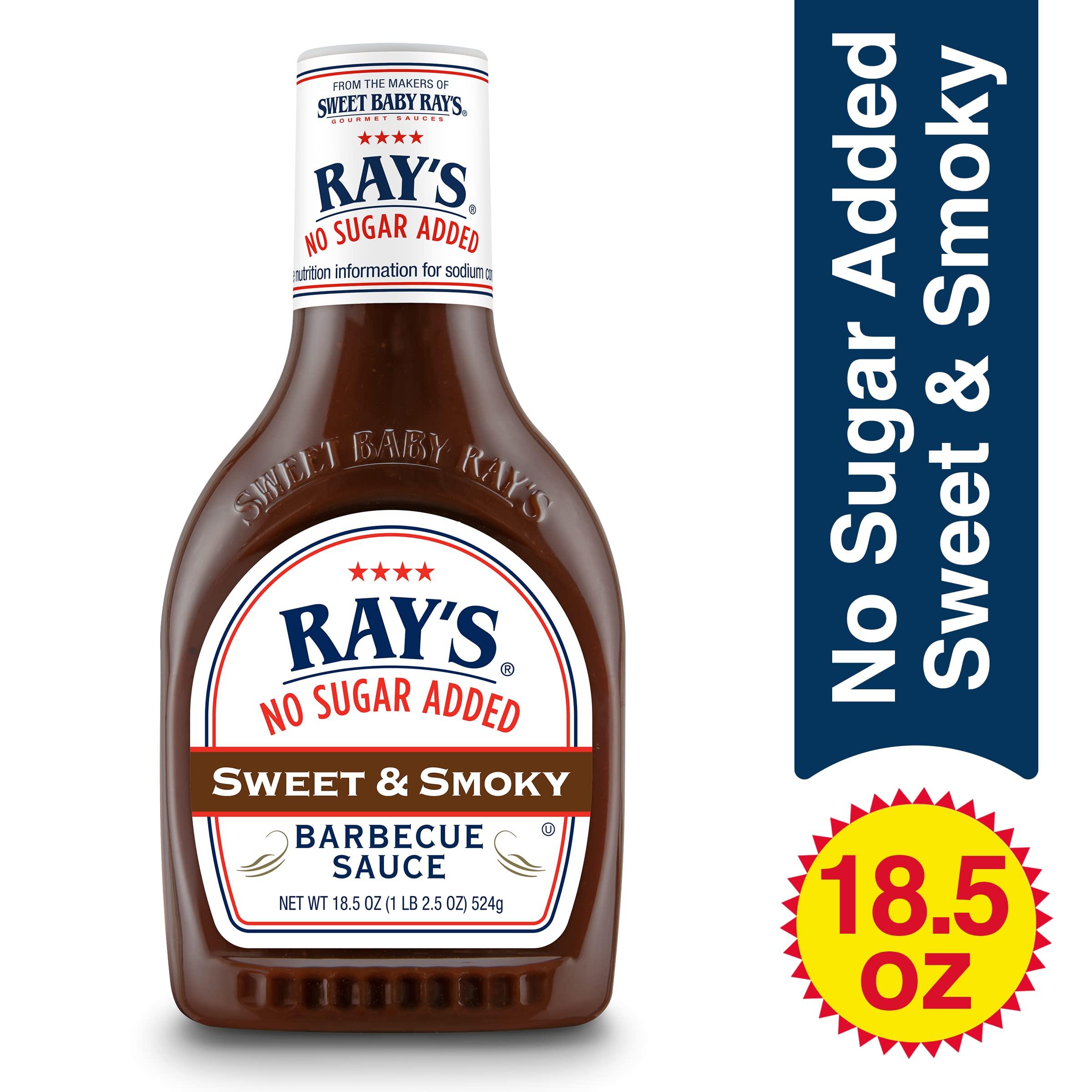 Sweet Baby Ray's Ray's No Sugar Added Sweet & Smoky Barbecue Sauce, 18.5 oz. (Pack of 6)