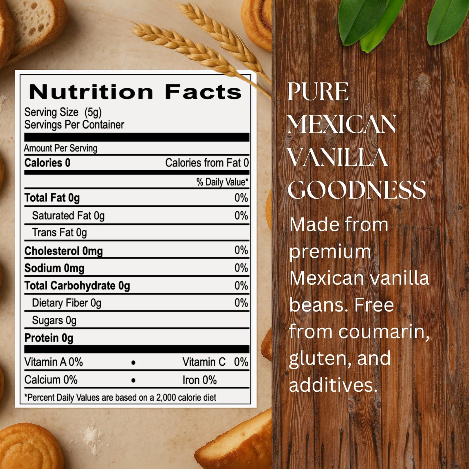 Global Goods Inc. Helping Others Help Themselv Pure Dark Mexican Vanilla Extract Gluten-Free Vanilla for Baking, Cakes, Cookies, Desserts, Coffee & Beverages (8.12 fl oz) Natural, No Coumarin, Bold Flavor