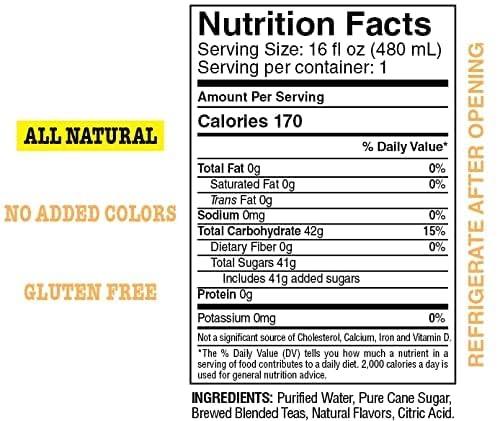 SOUTHERN SWEET TEA COMPANY Iced Tea Peach Real Brewed, Pure Cane Sugar, Caffeinated, All Natural No Artificial Flavors or Colors by Southern Sweet Tea Company 12PK