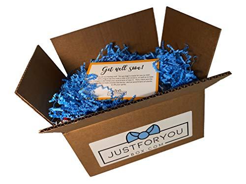 JustForYouBox Get Well Gift Package Sick Bundle Mug with Tea Emergen-C Apple Cider Hot Cocoa Ramen and Assorted Snacks Box College Gifts Get Well Soon
