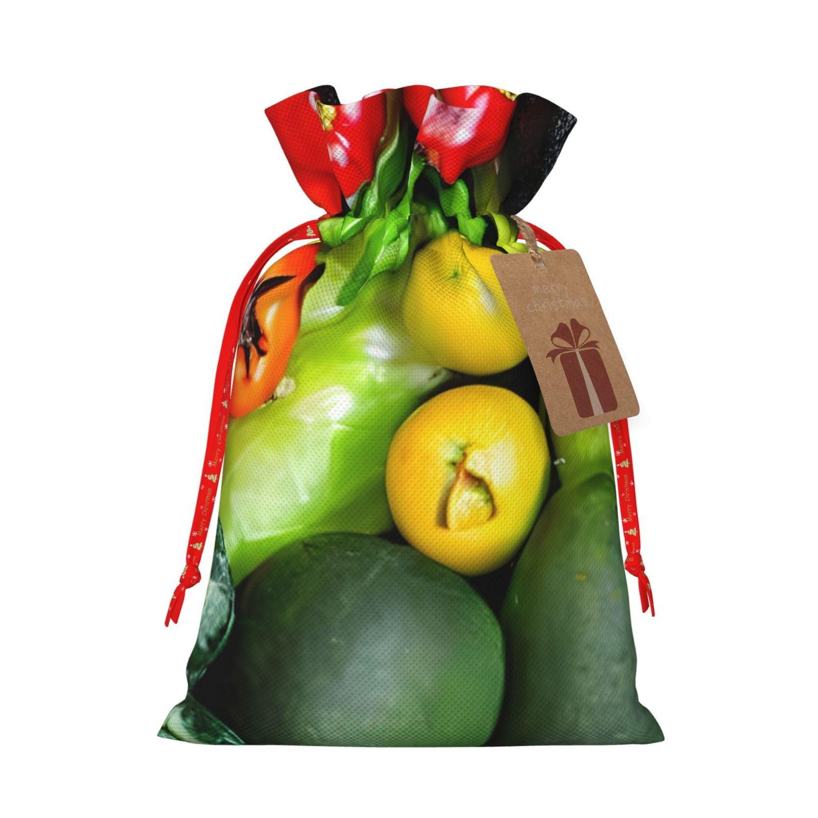 Fresqa Fresh Vegetables Fruits Reusable Christmas Gift Bags Cloth Gift Bags For Endearing Presentation-Memorable Moments