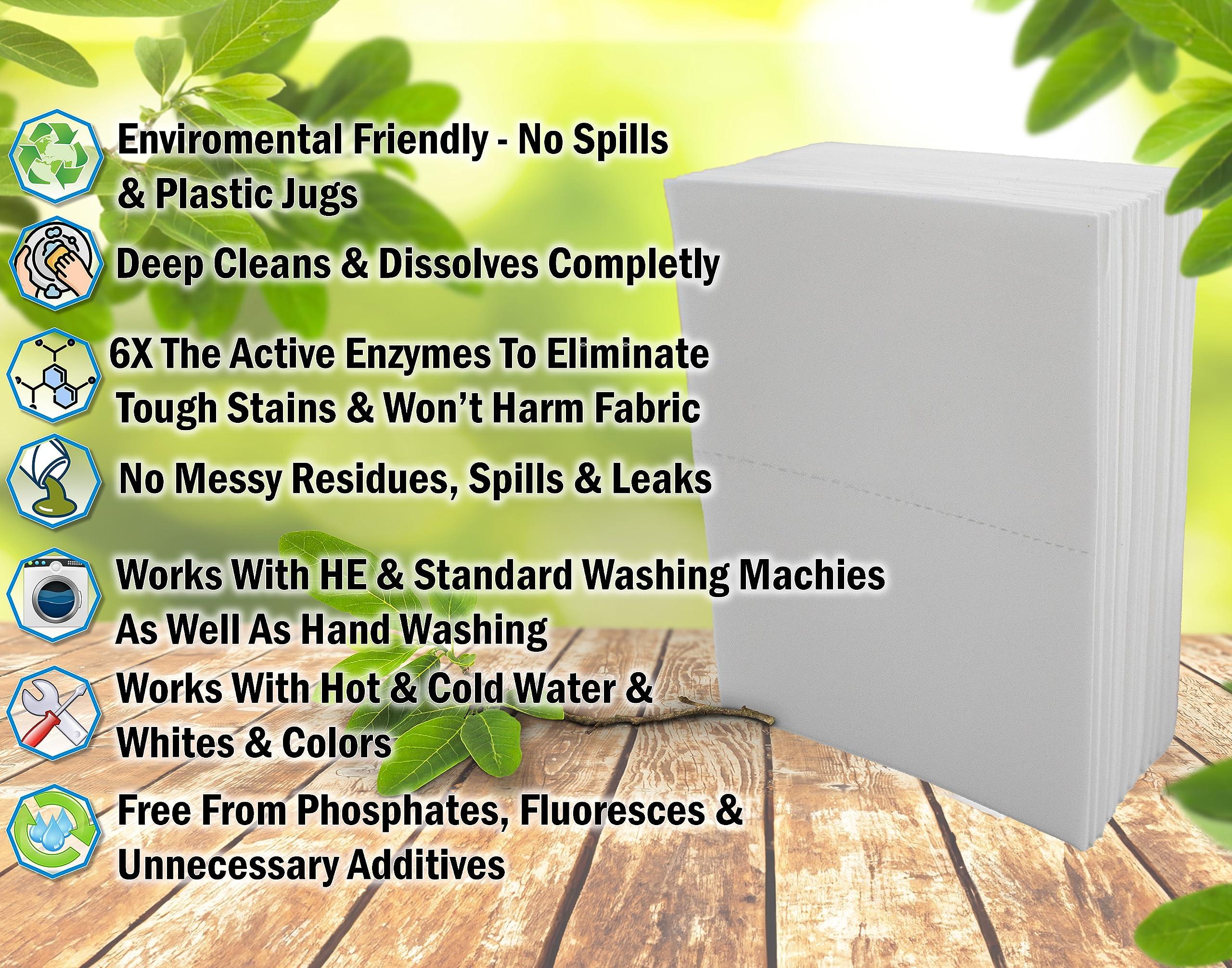 5 STAR SUPER DEALS Eco Laundry Detergent Sheets (120 Large Sheets) - Plant Based, Biodegradable Machine Washing Strips, Liquid Less, Plastic Free, Travel & Home Use - Compact & Pre-Measured (Ocean Breeze)
