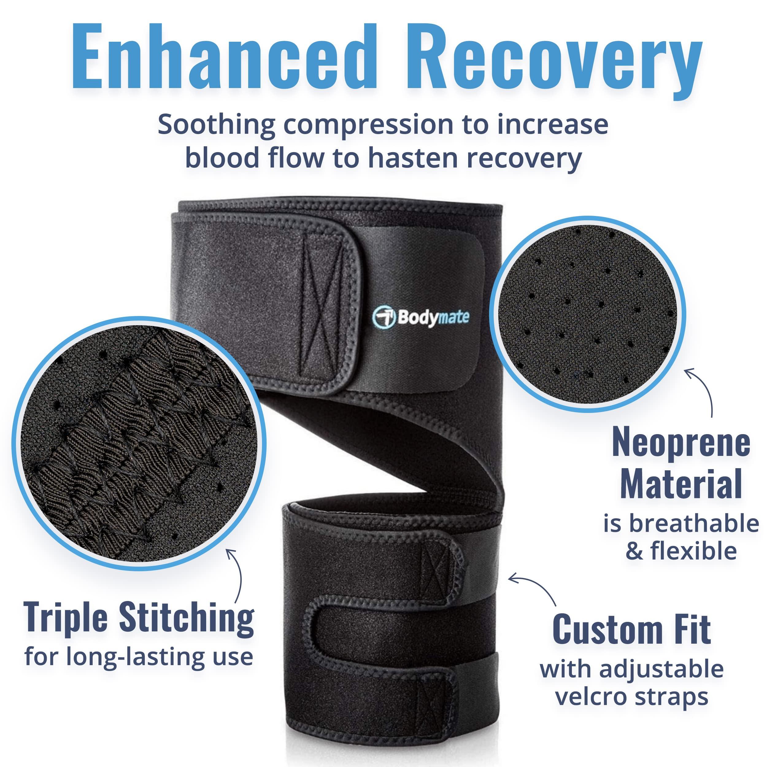 BODYMATE BODYMATE Hip Brace and Sciatica Pain Relief Devices - Sacroiliac Belt, Compression Wrap for Thigh, Hamstring, Joints, Hip Pain - Adjustable Sciatic Nerve Brace for Men and Women (Medium, 32-44 Inches)
